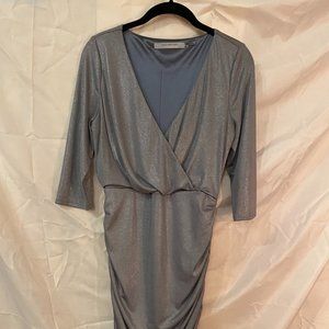 Silver ruched sparkly dress